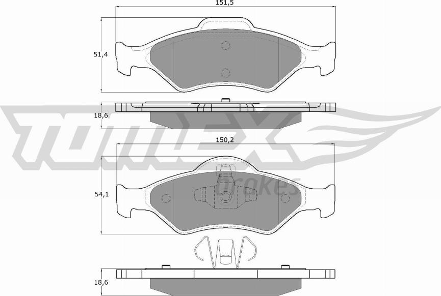 TOMEX brakes TX 12-53 - Гальмівні колодки, дискові гальма avtolavka.club