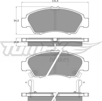 TOMEX brakes TX 12-65 - Гальмівні колодки, дискові гальма avtolavka.club