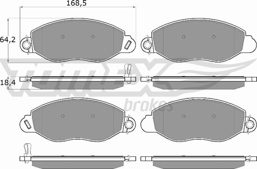 TOMEX brakes TX 12-61 - Гальмівні колодки, дискові гальма avtolavka.club