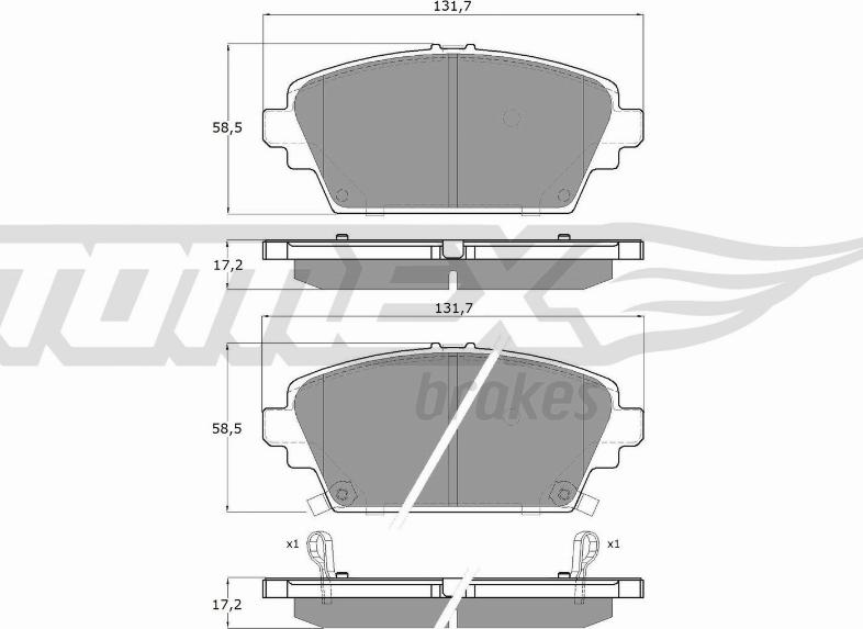 TOMEX brakes TX 12-63 - Гальмівні колодки, дискові гальма avtolavka.club