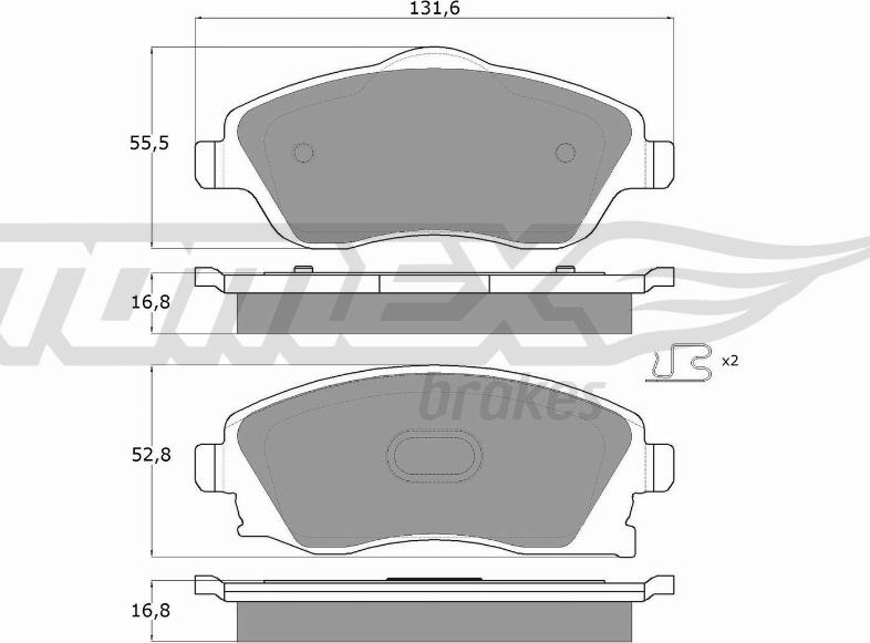 TOMEX brakes TX 12-19 - Гальмівні колодки, дискові гальма avtolavka.club