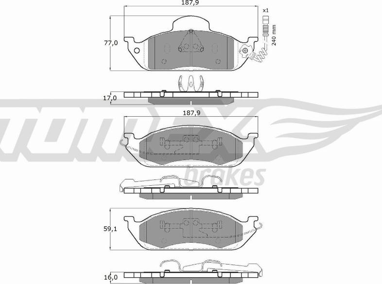 TOMEX brakes TX 12-83 - Гальмівні колодки, дискові гальма avtolavka.club