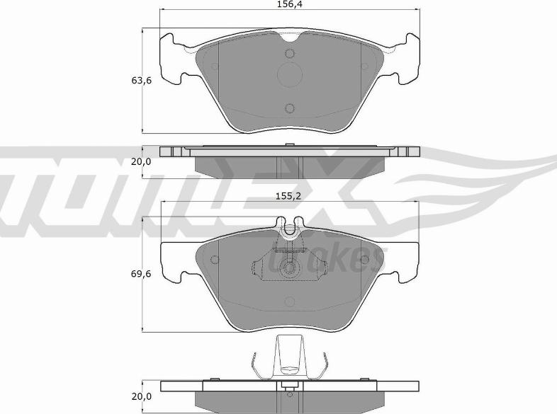 TOMEX brakes TX 12-82 - Гальмівні колодки, дискові гальма avtolavka.club