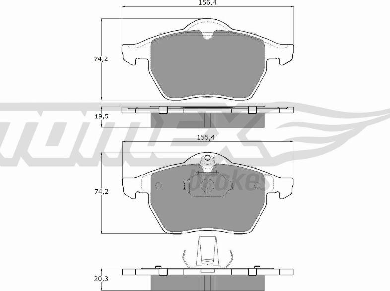 TOMEX brakes TX 12-25 - Гальмівні колодки, дискові гальма avtolavka.club