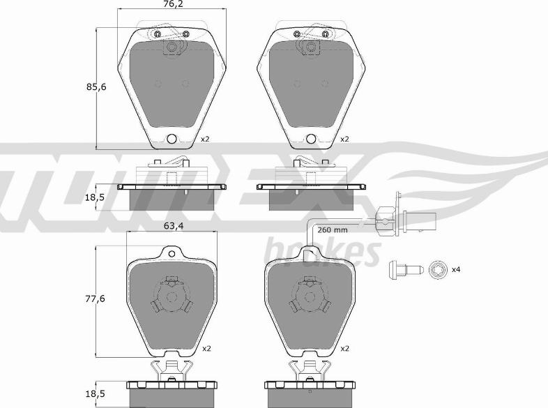 TOMEX brakes TX 12-27 - Гальмівні колодки, дискові гальма avtolavka.club