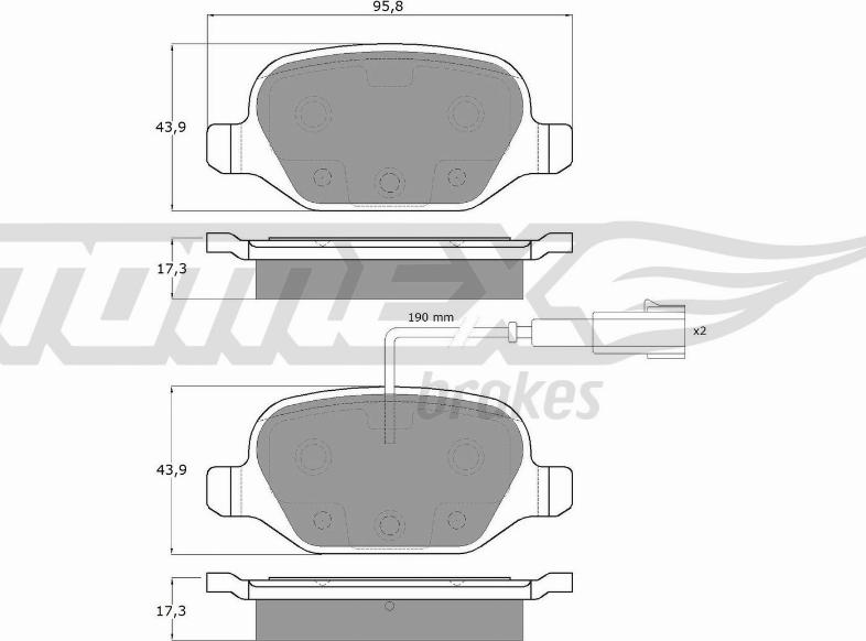 TOMEX brakes TX 12-703 - Гальмівні колодки, дискові гальма avtolavka.club