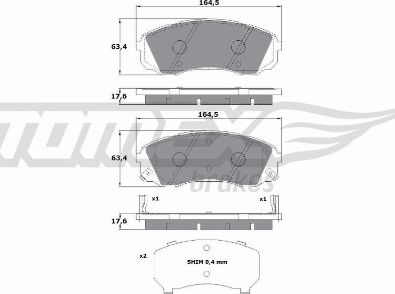 TOMEX brakes TX 17-49 - Гальмівні колодки, дискові гальма avtolavka.club