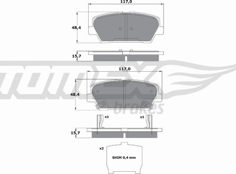 TOMEX brakes TX 17-45 - Гальмівні колодки, дискові гальма avtolavka.club