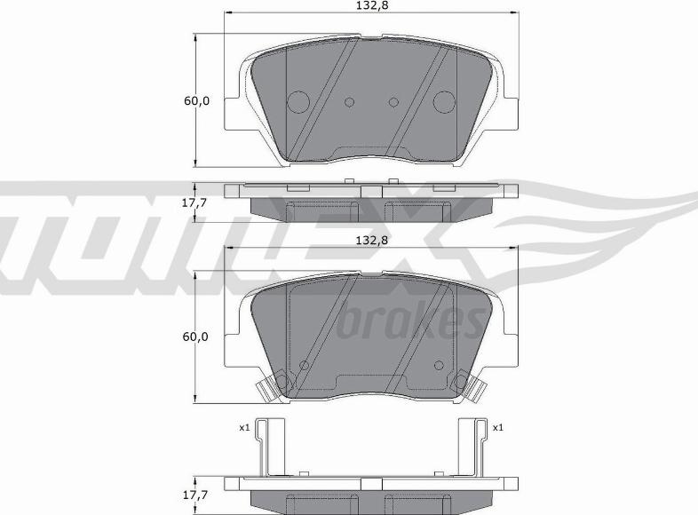 TOMEX brakes TX 17-46 - Гальмівні колодки, дискові гальма avtolavka.club