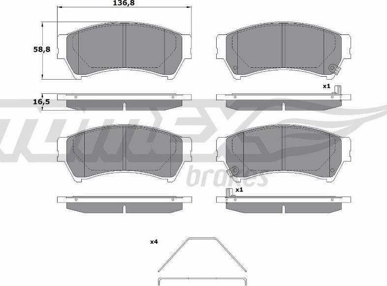 TOMEX brakes TX 17-40 - Гальмівні колодки, дискові гальма avtolavka.club