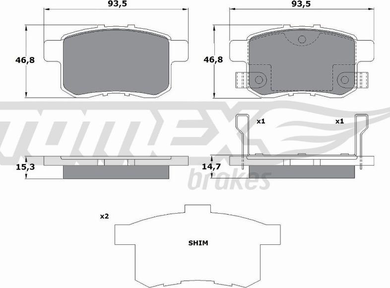 TOMEX brakes TX 17-54 - Гальмівні колодки, дискові гальма avtolavka.club