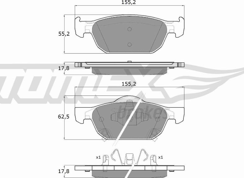 TOMEX brakes TX 17-51 - Гальмівні колодки, дискові гальма avtolavka.club