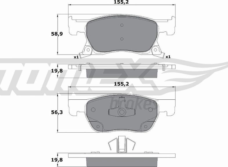 TOMEX brakes TX 17-86 - Гальмівні колодки, дискові гальма avtolavka.club