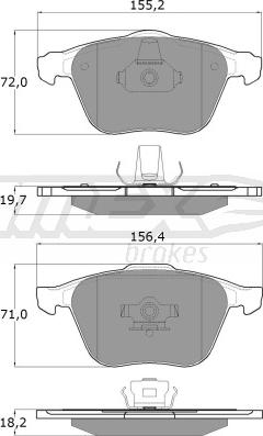 TOMEX brakes TX 17-74 - Гальмівні колодки, дискові гальма avtolavka.club