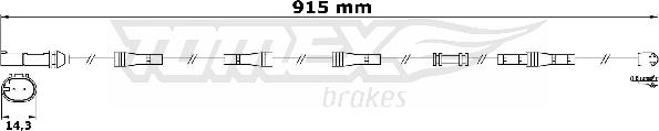 TOMEX brakes TX 31-19 - Сигналізатор, знос гальмівних колодок avtolavka.club