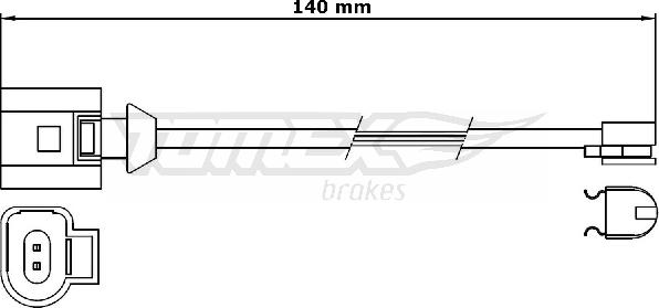 TOMEX brakes TX 31-25 - Сигналізатор, знос гальмівних колодок avtolavka.club