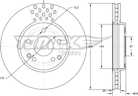 TOMEX brakes TX 74-04 - Гальмівний диск avtolavka.club