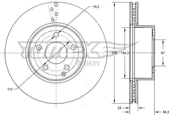 TOMEX brakes TX 74-03 - Гальмівний диск avtolavka.club