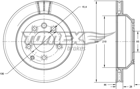 TOMEX brakes TX 74-16 - Гальмівний диск avtolavka.club