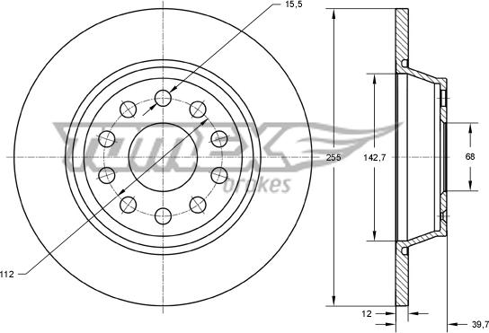 TOMEX brakes TX 74-11 - Гальмівний диск avtolavka.club