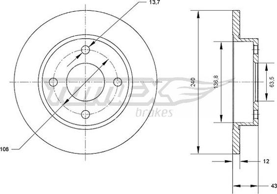 TOMEX brakes TX 70-99 - Гальмівний диск avtolavka.club