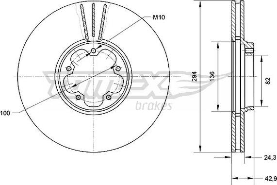 TOMEX brakes TX 70-96 - Гальмівний диск avtolavka.club