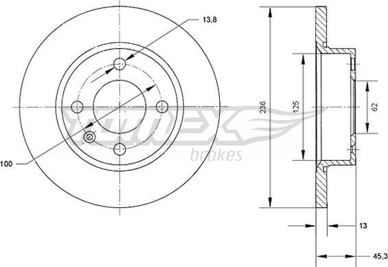 TOMEX brakes TX 70-41 - Гальмівний диск avtolavka.club