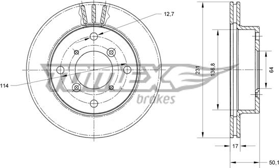 TOMEX brakes TX 70-59 - Гальмівний диск avtolavka.club