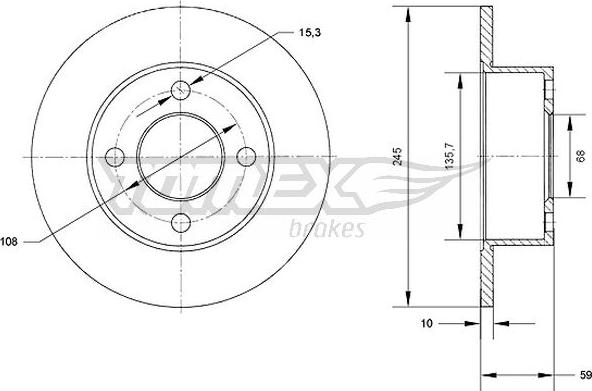 TOMEX brakes TX 70-57 - Гальмівний диск avtolavka.club