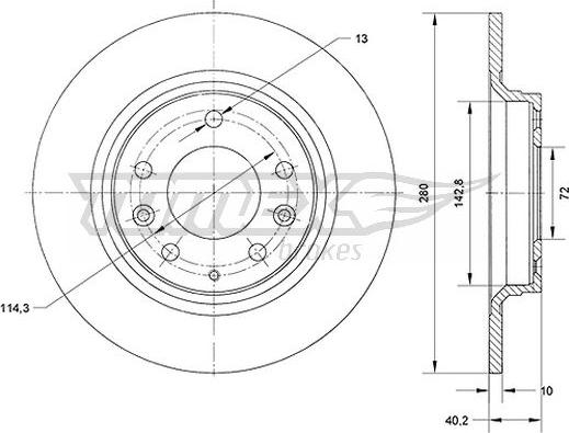 TOMEX brakes TX 70-66 - Гальмівний диск avtolavka.club