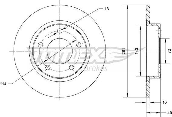 TOMEX brakes TX 70-67 - Гальмівний диск avtolavka.club