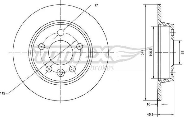 TOMEX brakes TX 70-16 - Гальмівний диск avtolavka.club