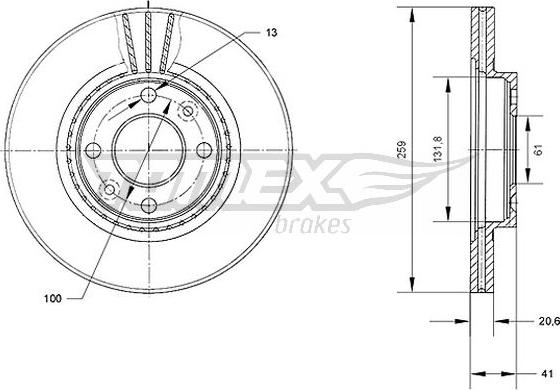 TOMEX brakes TX 70-10 - Гальмівний диск avtolavka.club