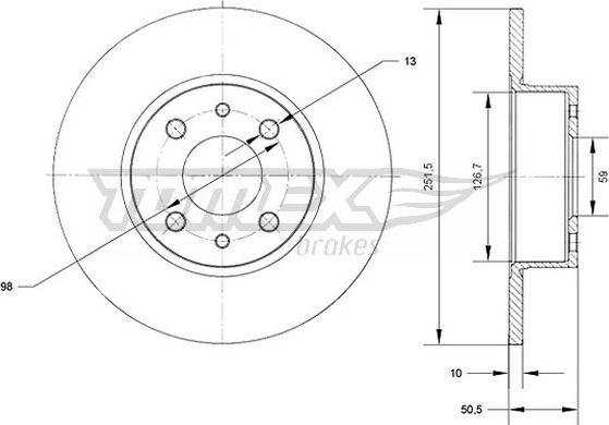 TOMEX brakes TX 70-89 - Гальмівний диск avtolavka.club