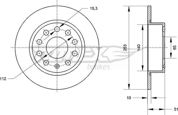 TOMEX brakes TX 70-29 - Гальмівний диск avtolavka.club