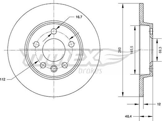 TOMEX brakes TX 70-26 - Гальмівний диск avtolavka.club