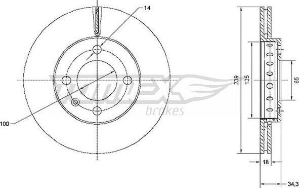 TOMEX brakes TX 70-20 - Гальмівний диск avtolavka.club