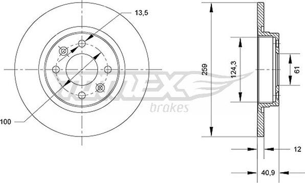 TOMEX brakes TX 70-76 - Гальмівний диск avtolavka.club