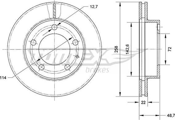 TOMEX brakes TX 70-70 - Гальмівний диск avtolavka.club