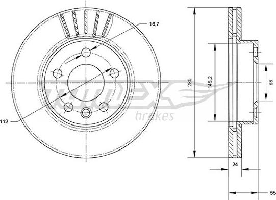 TOMEX brakes TX 70-78 - Гальмівний диск avtolavka.club