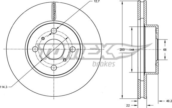 TOMEX brakes TX 70-72 - Гальмівний диск avtolavka.club