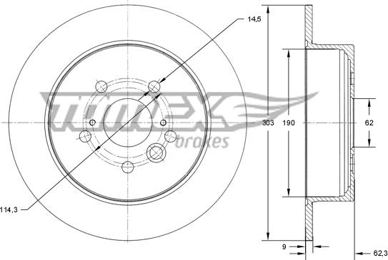 TOMEX brakes TX 71-91 - Гальмівний диск avtolavka.club