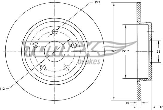 TOMEX brakes TX 71-93 - Гальмівний диск avtolavka.club