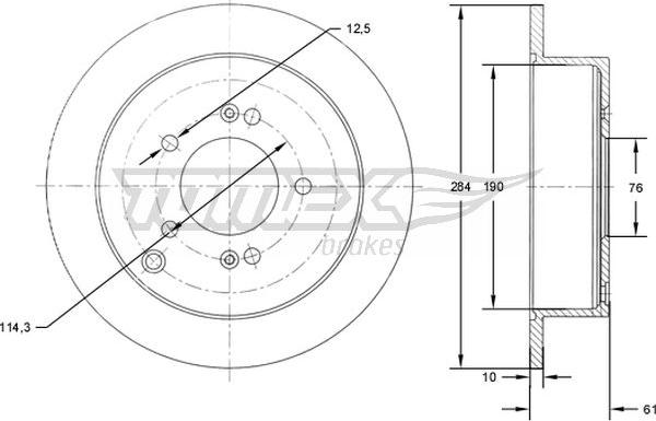 TOMEX brakes TX 71-49 - Гальмівний диск avtolavka.club