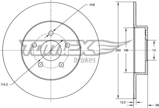 TOMEX brakes TX 71-46 - Гальмівний диск avtolavka.club