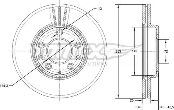 TOMEX brakes TX 71-41 - Гальмівний диск avtolavka.club