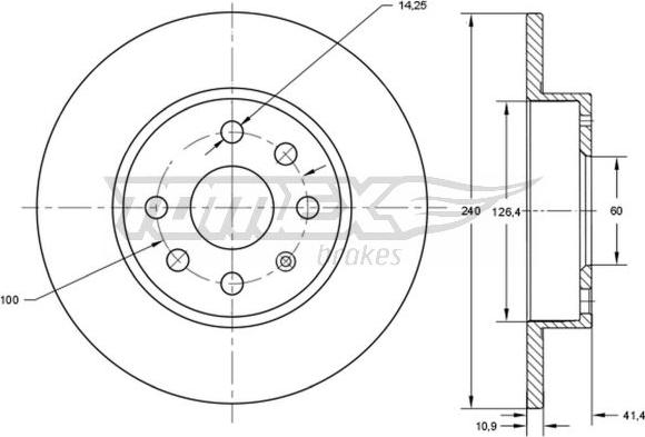 TOMEX brakes TX 71-52 - Гальмівний диск avtolavka.club