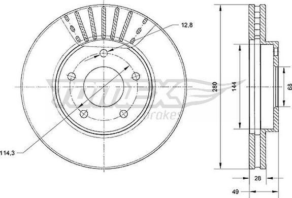 TOMEX brakes TX 71-00 - Гальмівний диск avtolavka.club