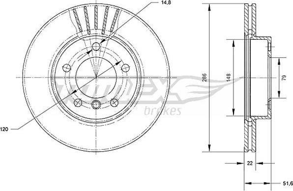 TOMEX brakes TX 71-02 - Гальмівний диск avtolavka.club