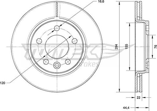 TOMEX brakes TX 71-07 - Гальмівний диск avtolavka.club